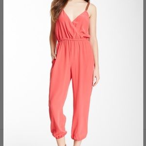 Twelfth Street Cynthia Vincent Pink Silk Jumpsuit